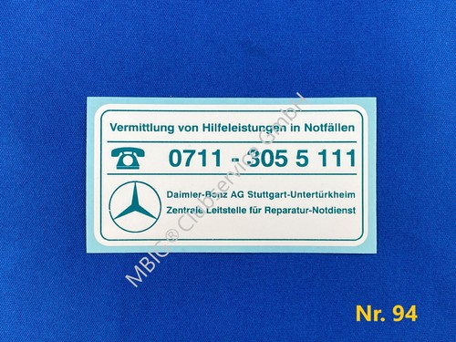 Aufkleber mercedes notdienst - aufkleber,